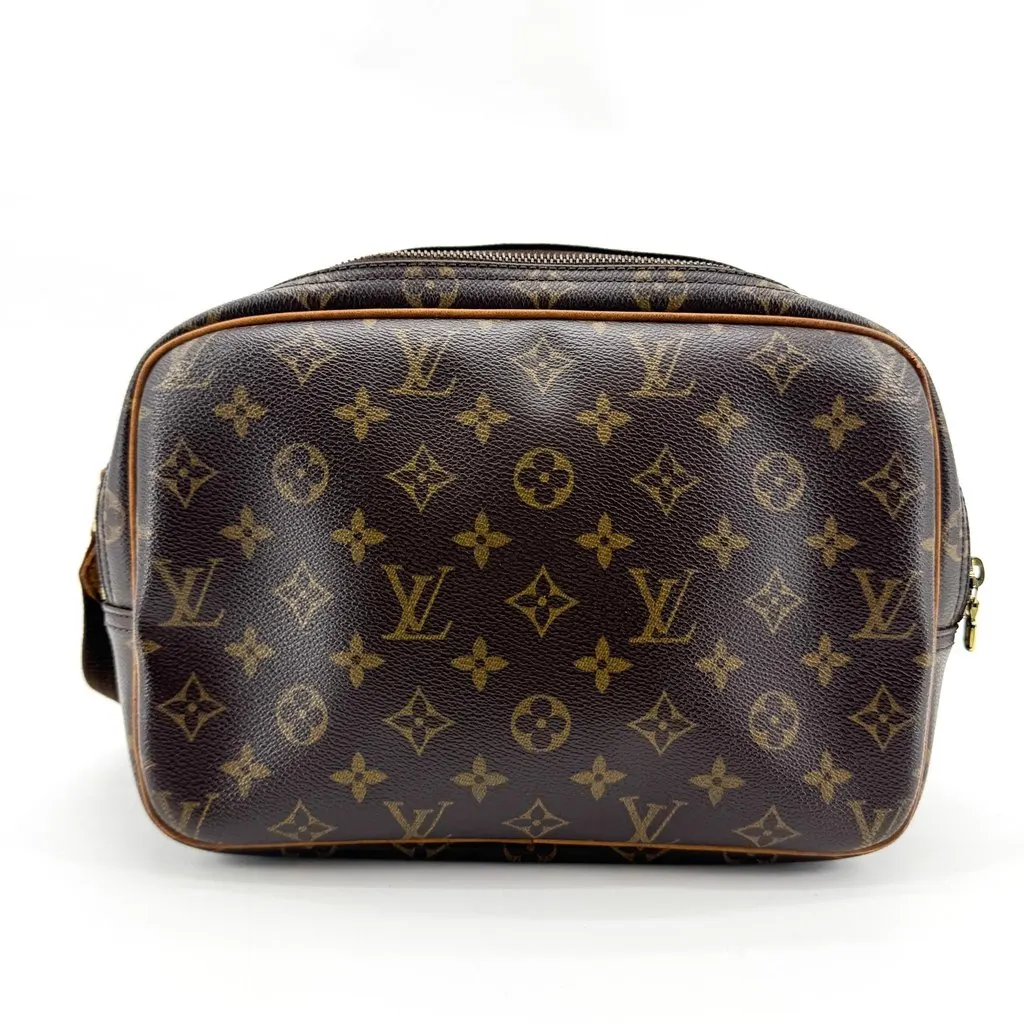 Louis Vuitton Monogram Compiegne 28 Clutch Bag Brown Brown Canvas Good - Back View
