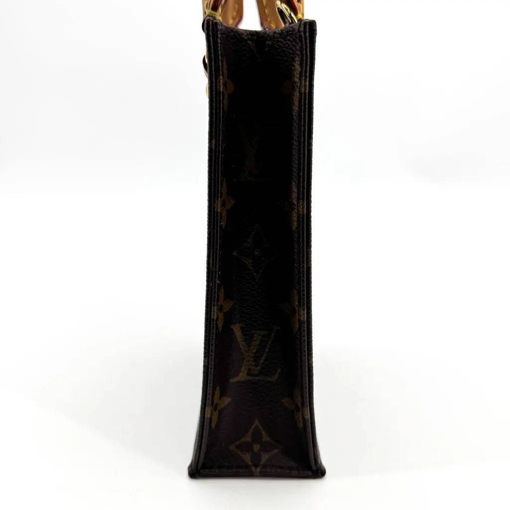 Louis Vuitton Monogram Petit Sac Plat Brown Canvas Good - Model View