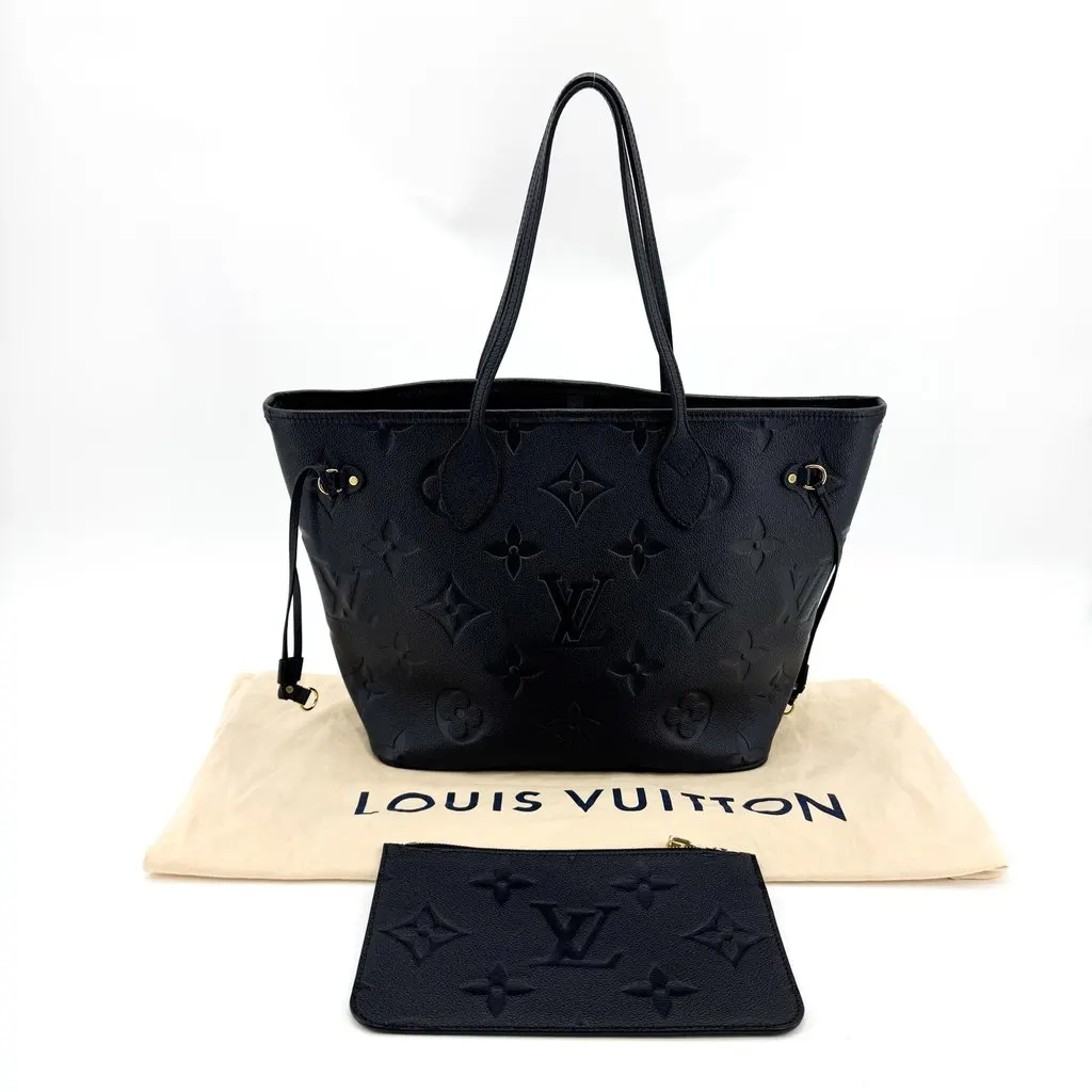Louis Vuitton Neverfull MM Monogram Empreinte Black Black Leather Very good - Back View
