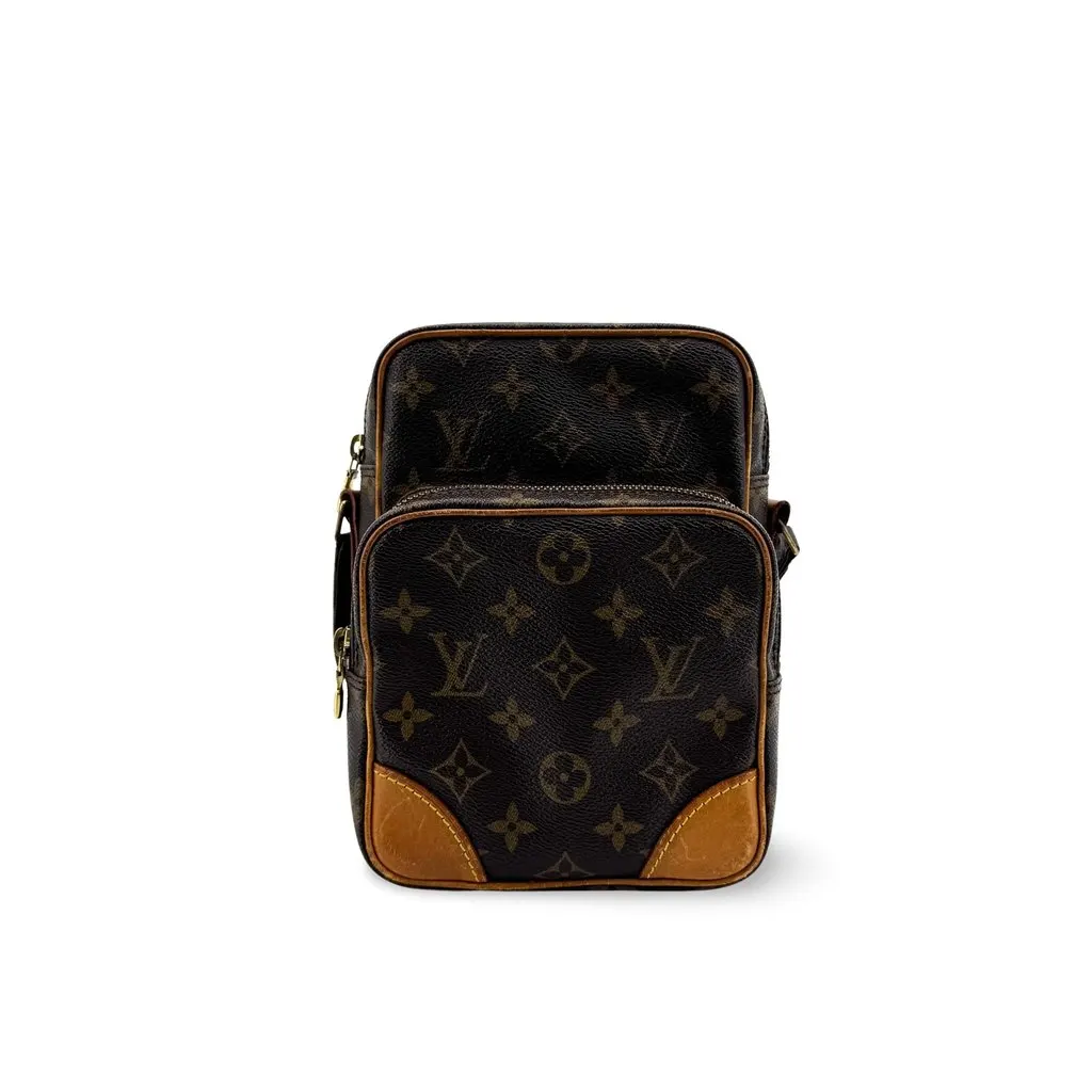 Louis Vuitton Monogram Amazone Crossbody Bag Brown Canvas Fair - Front View