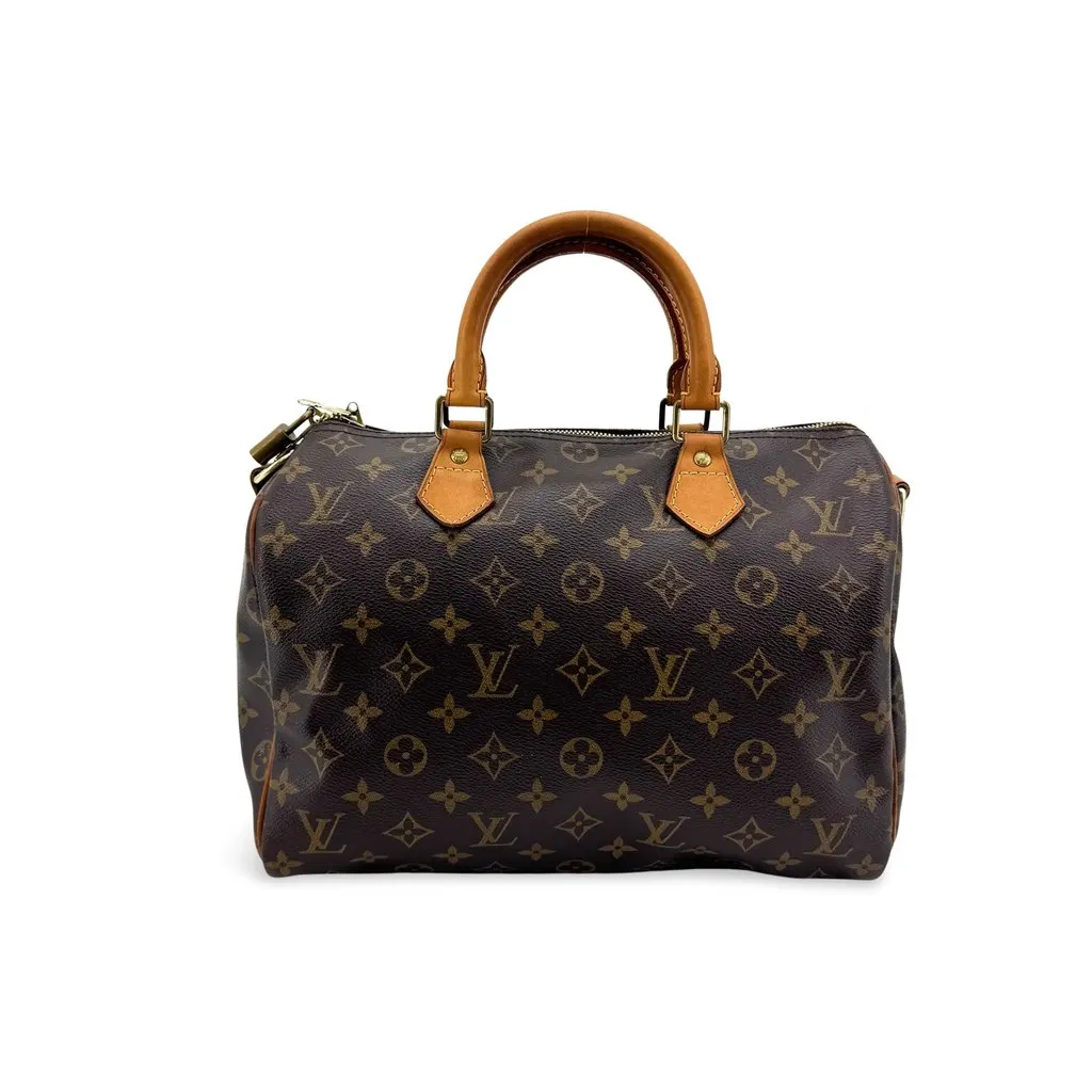 Louis Vuitton Monogram Speedy 30 Brown Canvas Good - Front View