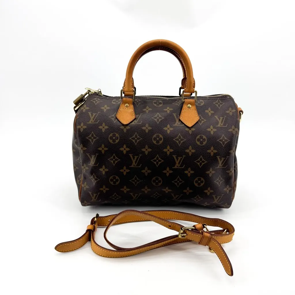 Louis Vuitton Monogram Speedy 30 Brown Canvas Good - Back View