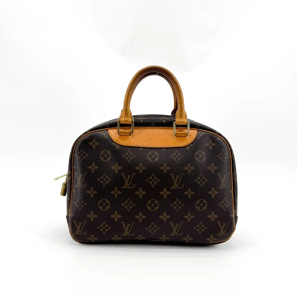 Louis Vuitton Monogram Trouville Handbag Brown Beige Canvas Good - Inside View
