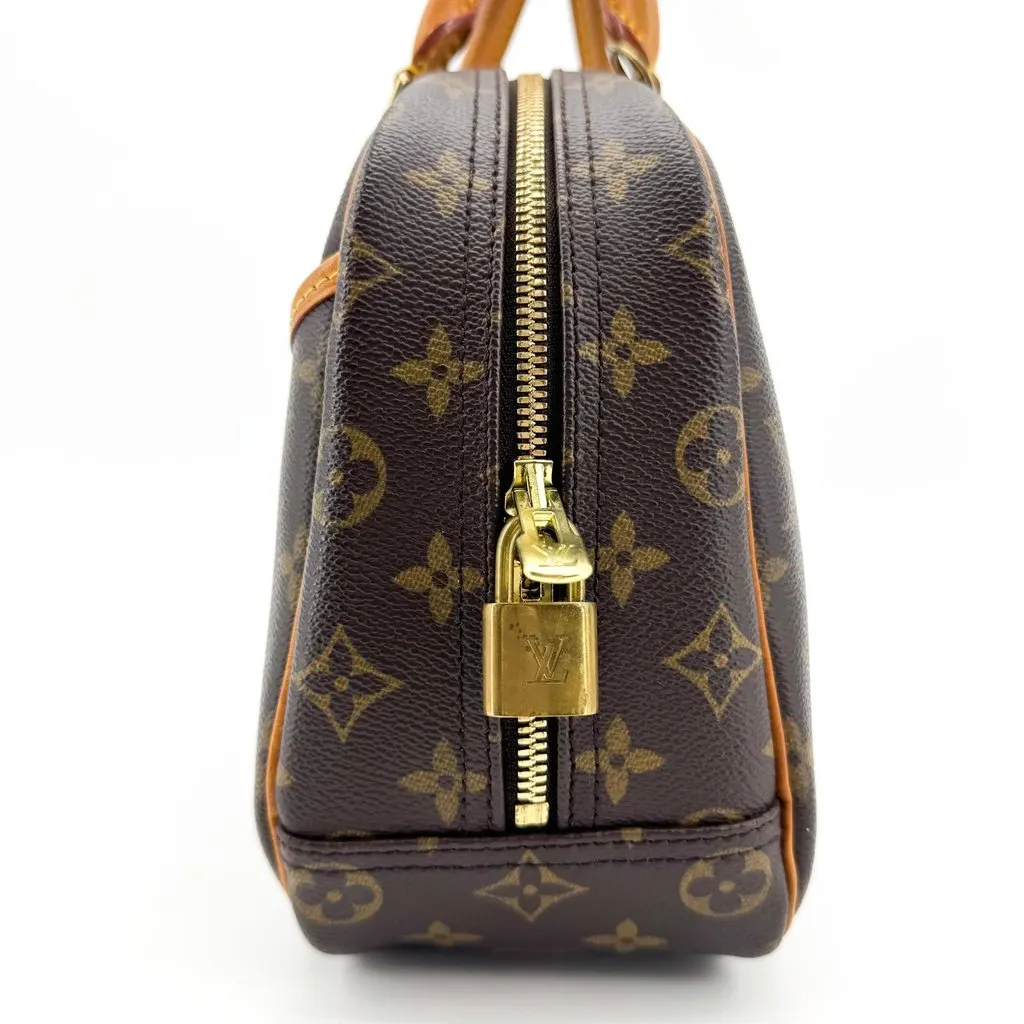 Louis Vuitton Monogram Trouville Handbag Brown Beige Canvas Good - Model View