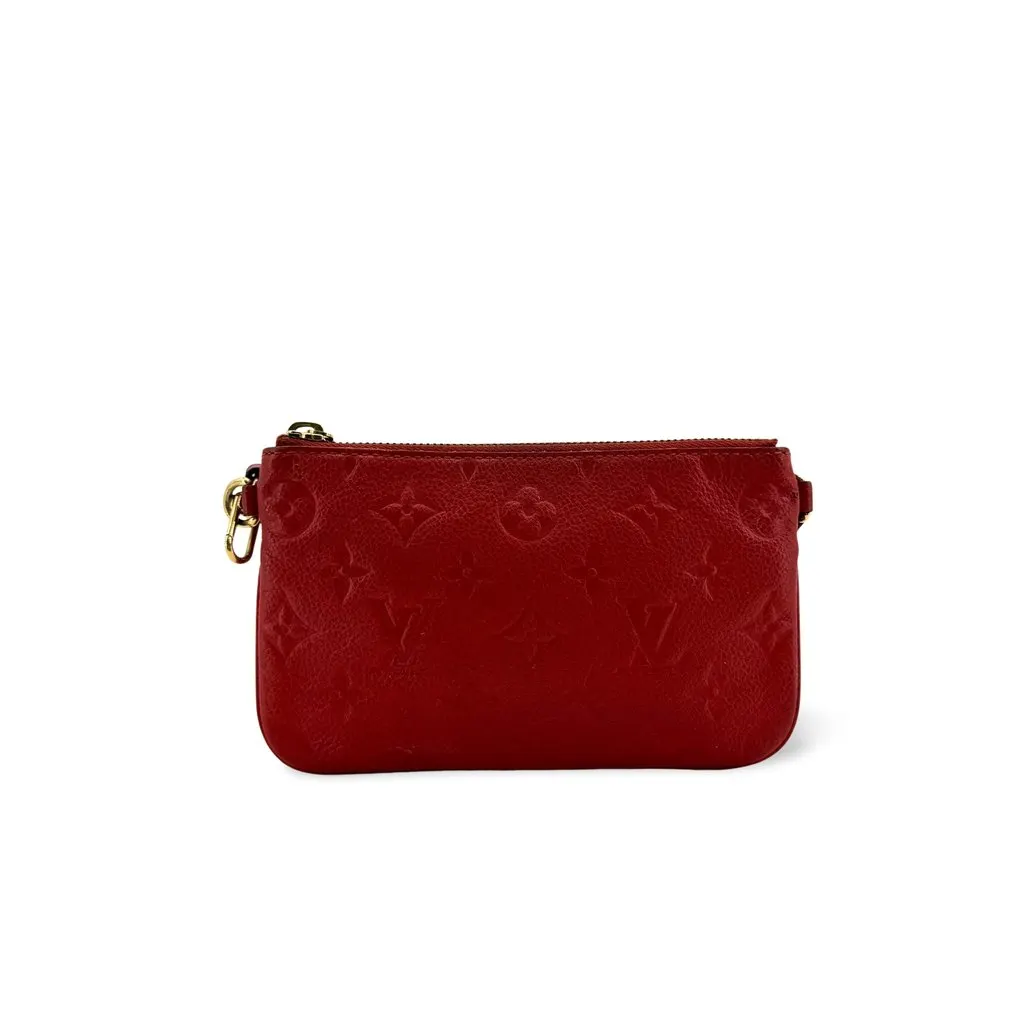 Louis Vuitton Monogram Empreinte Mini Pochette Accessoires Red Red Leather Good - Front View