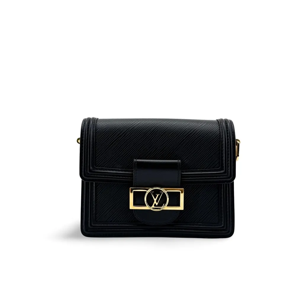 Louis Vuitton Dauphine Mini Epi Black Black Leather Very good - Front View
