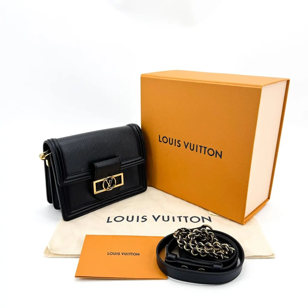 Louis Vuitton Dauphine Mini Epi Black Black Leather Very good - Back View