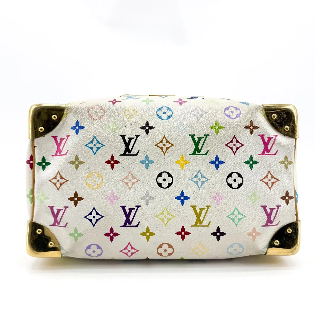 Louis Vuitton Monogram Multicolore Speedy 30 White Brown Canvas Fair - Box View