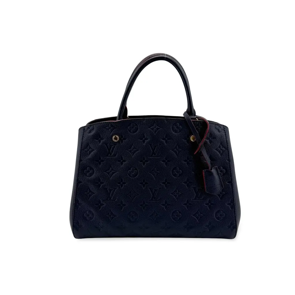 Louis Vuitton Montaigne BB Monogram Empreinte Marine Rouge Navy Leather Good - Front View