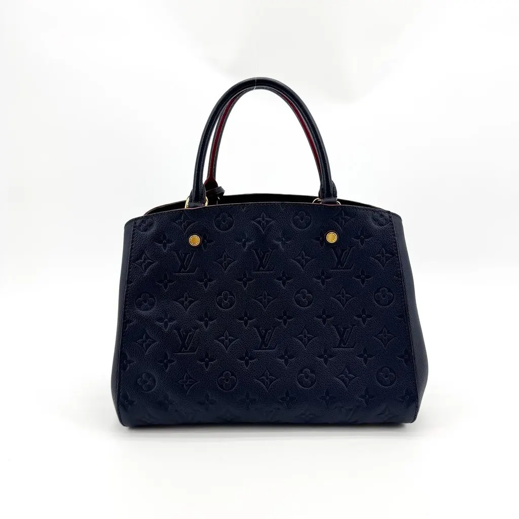 Louis Vuitton Montaigne BB Monogram Empreinte Marine Rouge Navy Leather Good - Back View