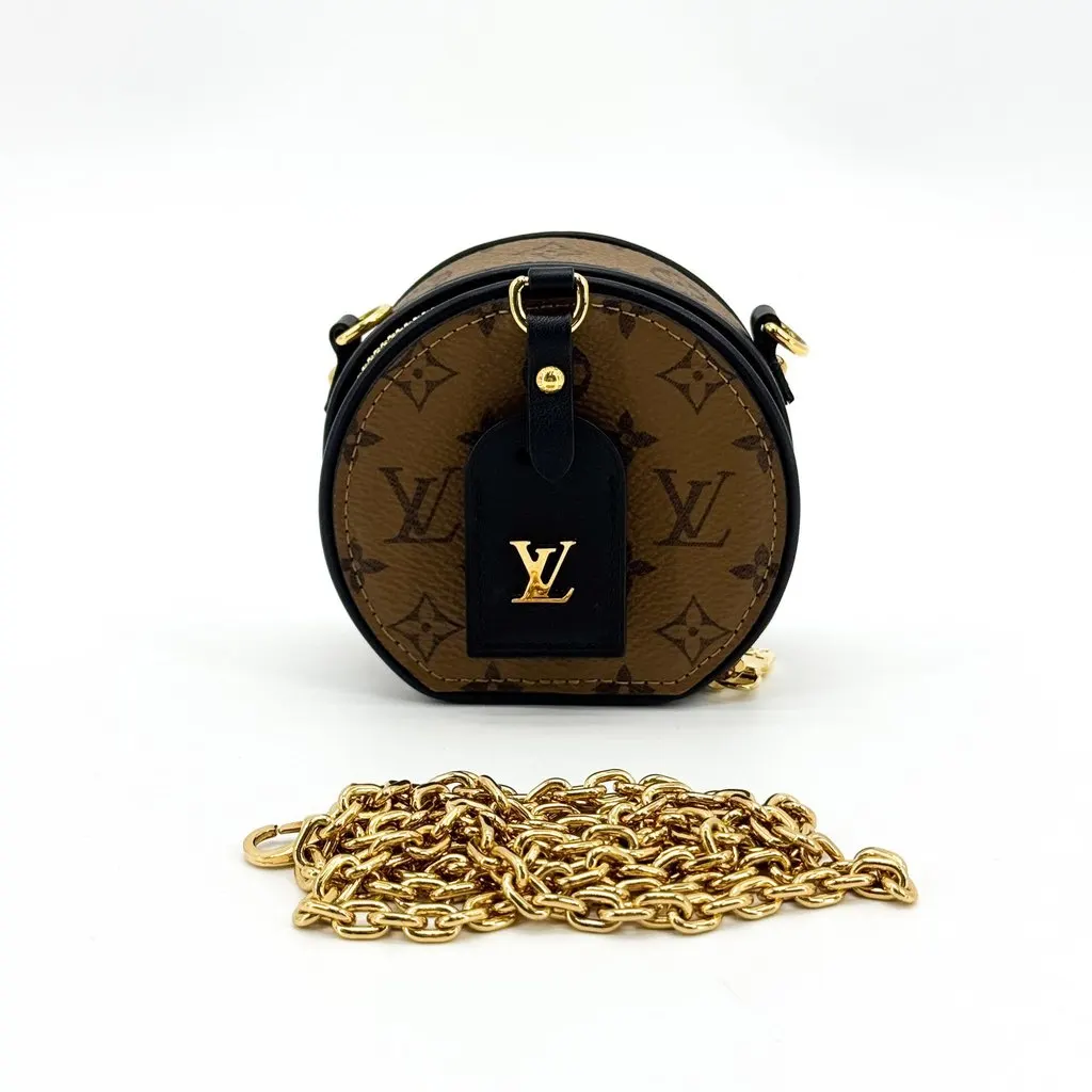 Louis Vuitton Monogram Micro Boite Chapeau Bag Charm Black Canvas Very good - Back View