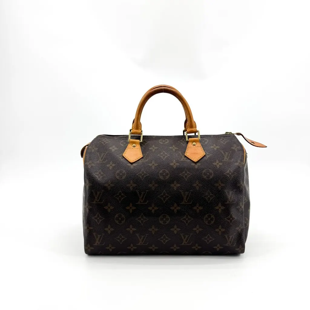 Louis Vuitton Speedy 30 Monogram Brown Canvas Good - Back View