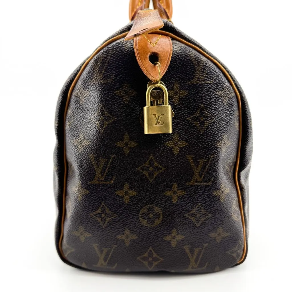 Louis Vuitton Speedy 30 Monogram Brown Canvas Good - Model View
