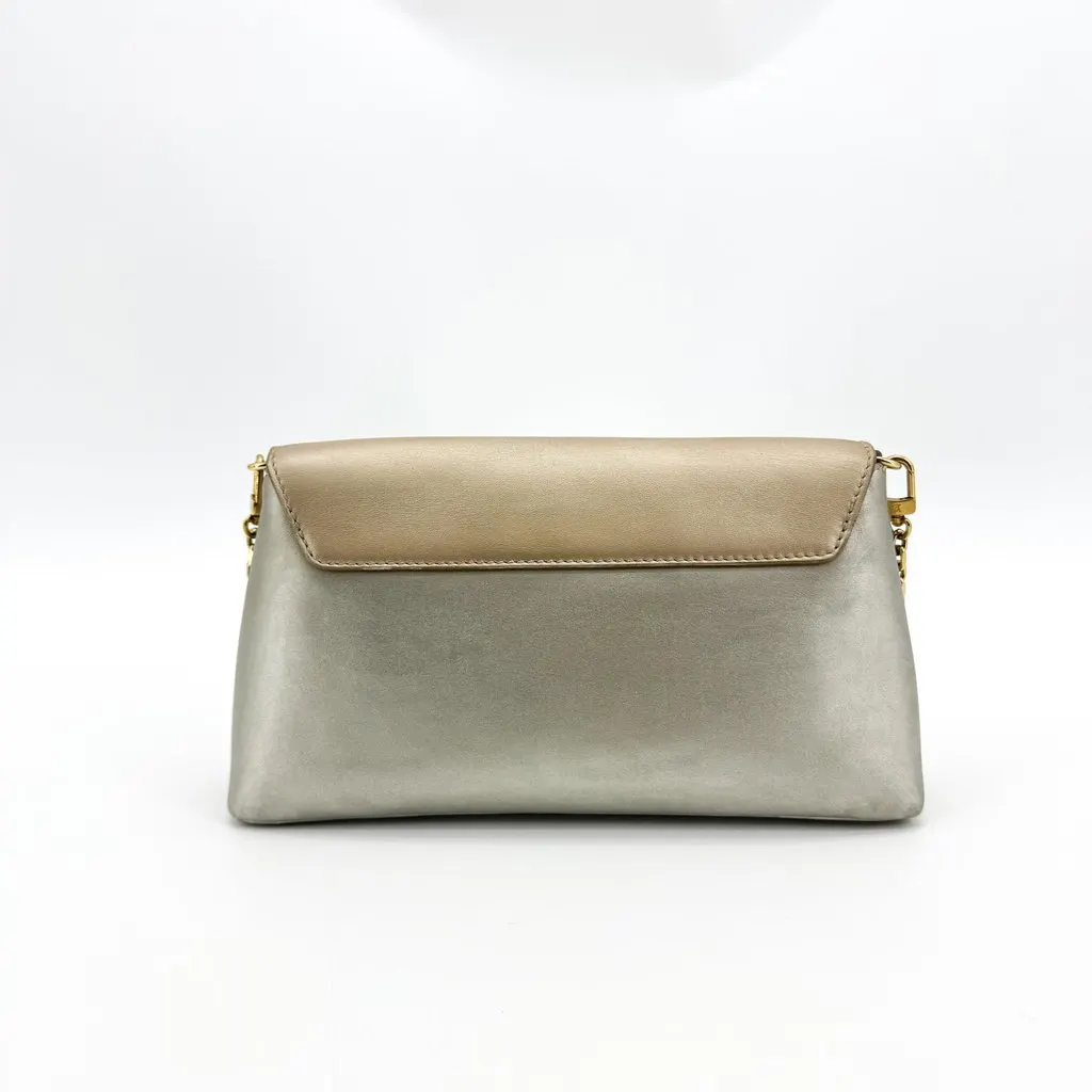 Louis Vuitton Mylockme Chain Pouch Gold Silver Beige Leather Good - Back View