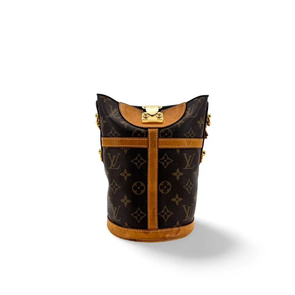 Louis Vuitton Monogram Double Blason Shoulder Bag Beige Canvas Fair - Front View