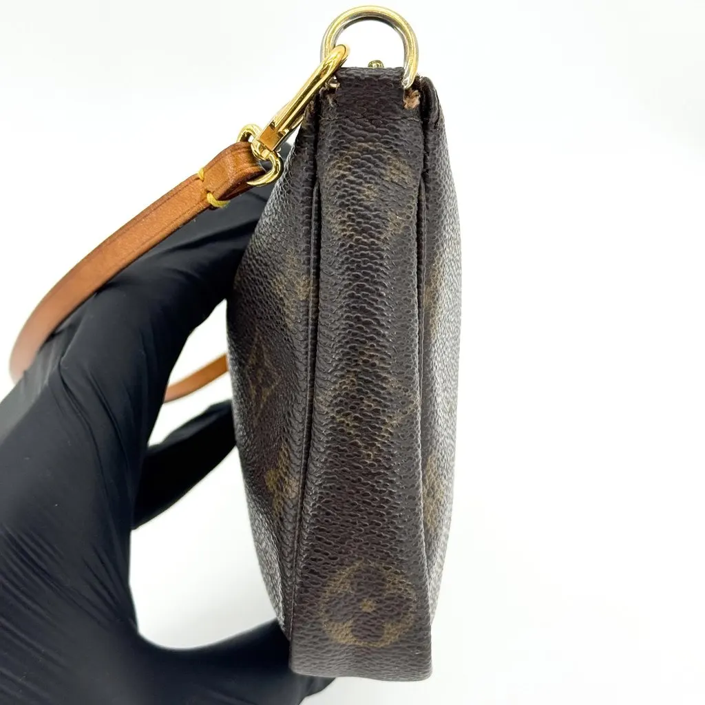 Louis Vuitton Monogram Pochette Accessoires Brown Canvas Good - Model View