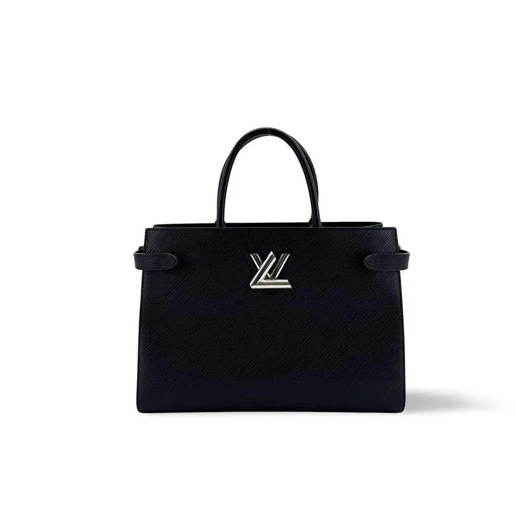 Louis Vuitton Twist Tote Epi Black Black Leather Good - Front View