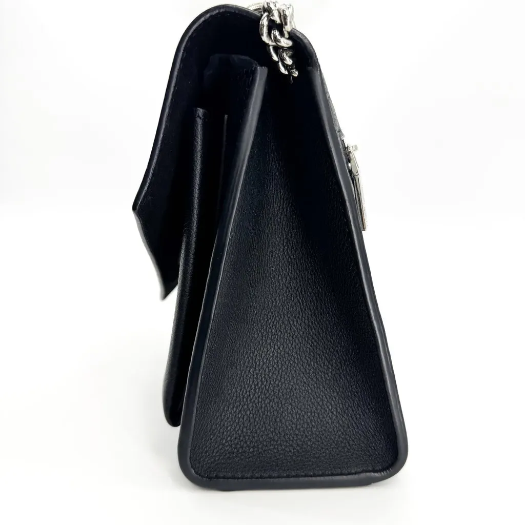 Louis Vuitton Lockme II BB Shoulder Bag Black Silver Hardware Black Leather Good - Inside View