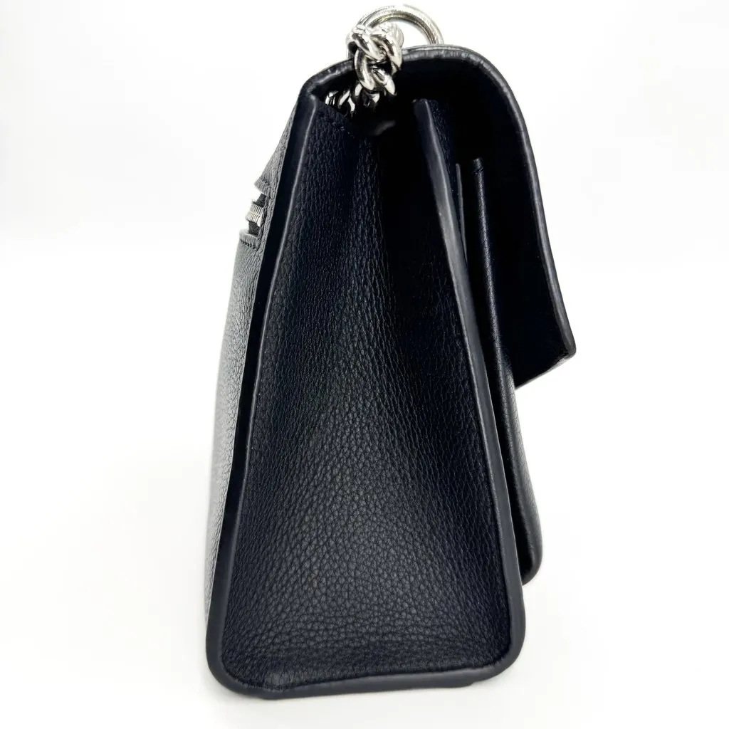 Louis Vuitton Lockme II BB Shoulder Bag Black Silver Hardware Black Leather Good - Model View