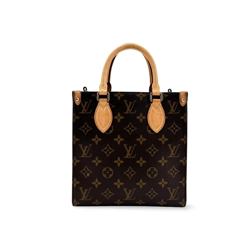 Louis Vuitton Petit Sac Plat Monogram Canvas Beige Canvas Very good - Front View