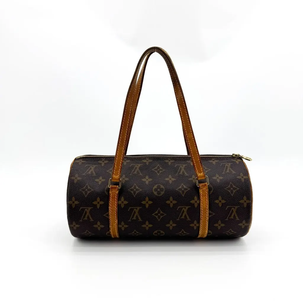 Louis Vuitton Monogram Papillon 26 Shoulder Bag Brown Brown Canvas Good - Back View