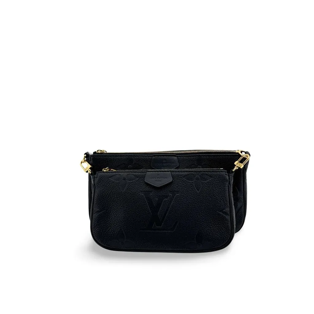 Louis Vuitton Monogram Empreinte Multi Pochette Accessoires Black Black Leather Very good - Front View