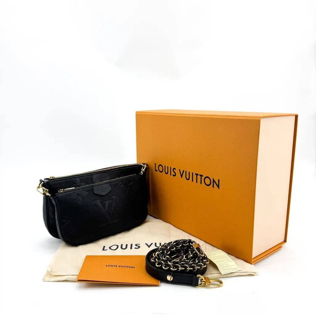 Louis Vuitton Monogram Empreinte Multi Pochette Accessoires Black Black Leather Very good - Back View