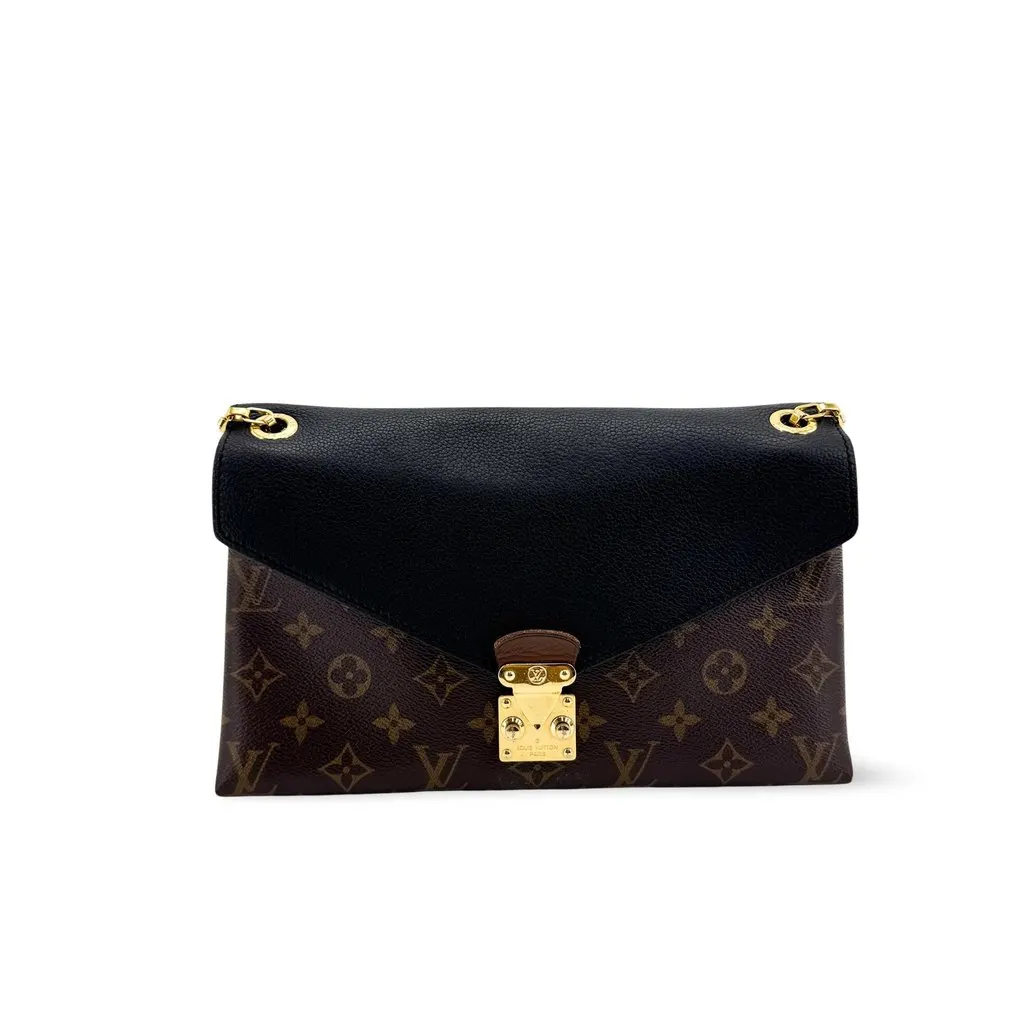 Louis Vuitton Monogram Victoire Shoulder Bag Black Black Canvas Very good - Front View