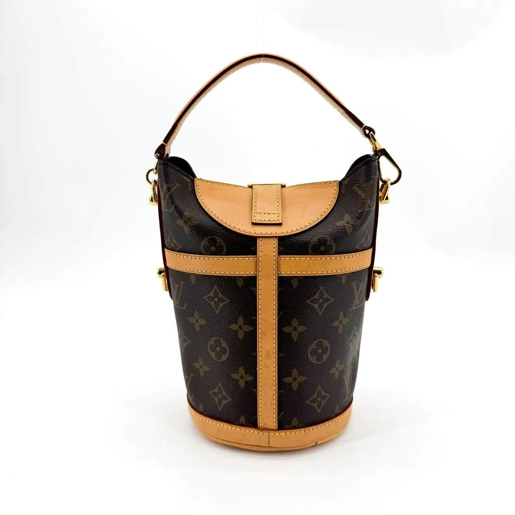 Louis Vuitton Monogram Duffle Bag Brown Beige Canvas Good - Inside View