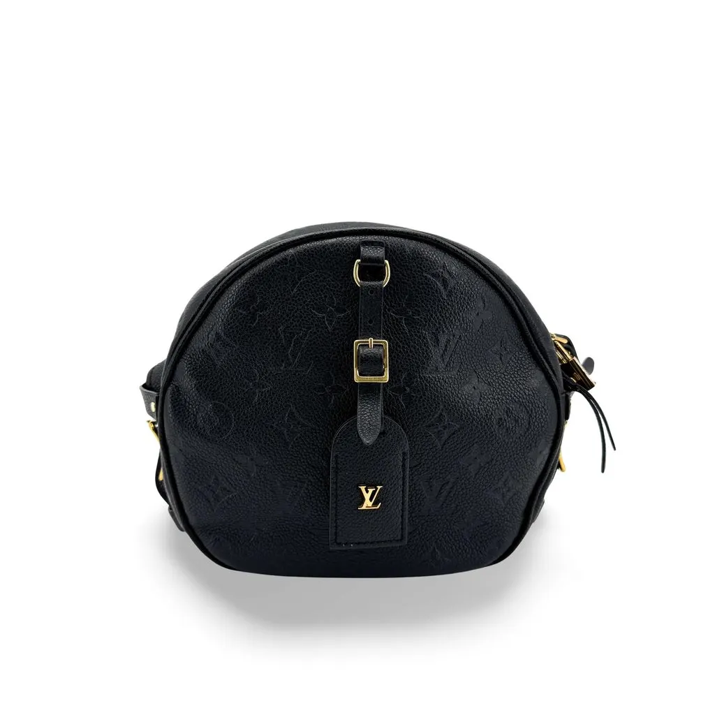 Louis Vuitton Monogram Empreinte Boite Chapeau Souple PM Black Black Leather Good - Front View