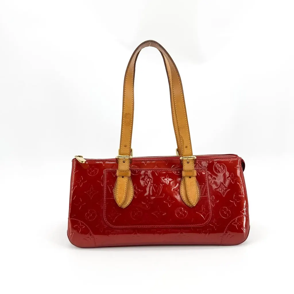 Louis Vuitton Monogram Vernis Rosewood Avenue Shoulder Bag Pomme d'Amour Red Leather Fair - Inside View