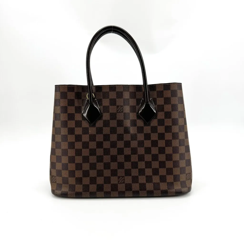 Louis Vuitton Damier Ebene Kensington Tote Bag Brown Brown Canvas Good - Inside View