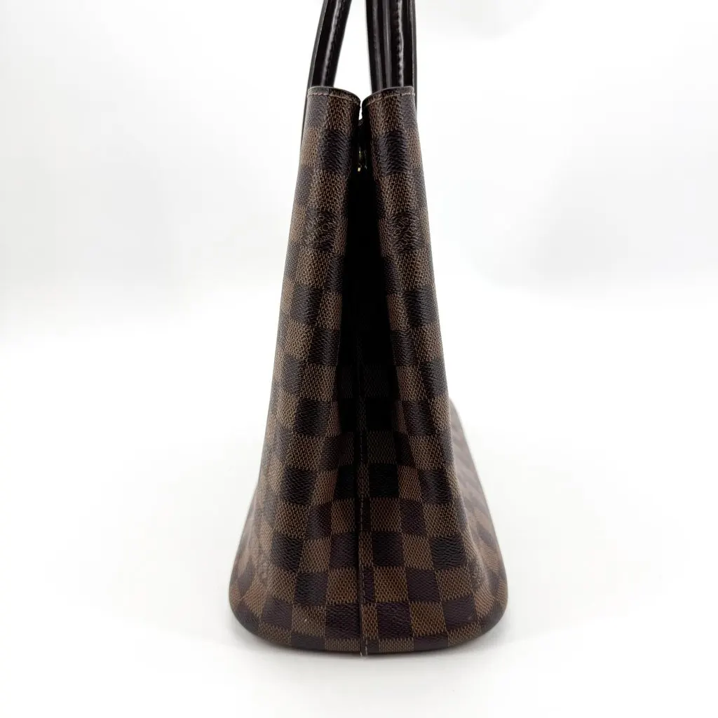 Louis Vuitton Damier Ebene Kensington Tote Bag Brown Brown Canvas Good - Box View