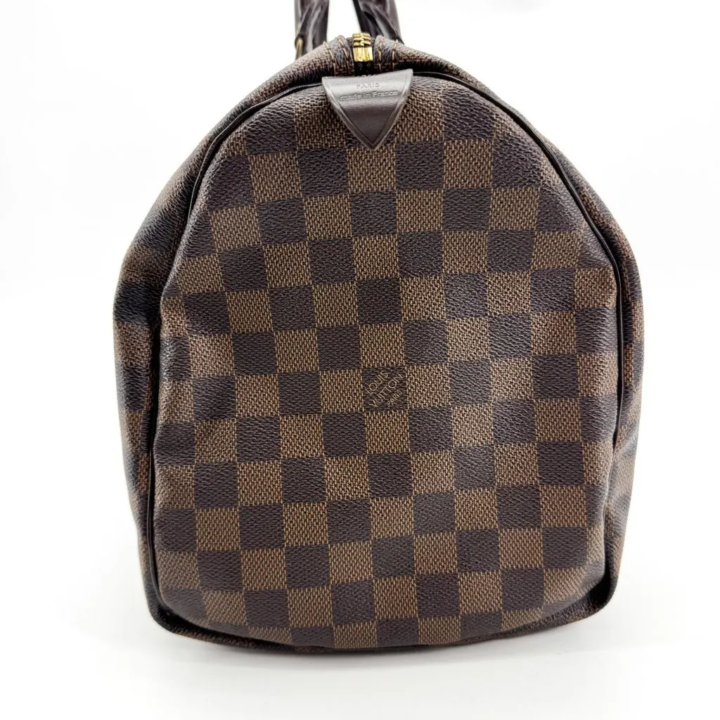 Louis Vuitton Damier Ebene Speedy 35 Brown Canvas Fair - Model View