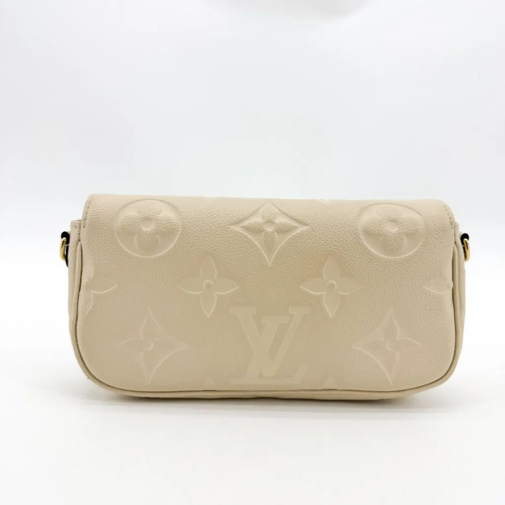 Louis Vuitton Monogram Empreinte Easy Pouch On Strap Cream Beige Leather Good - Inside View