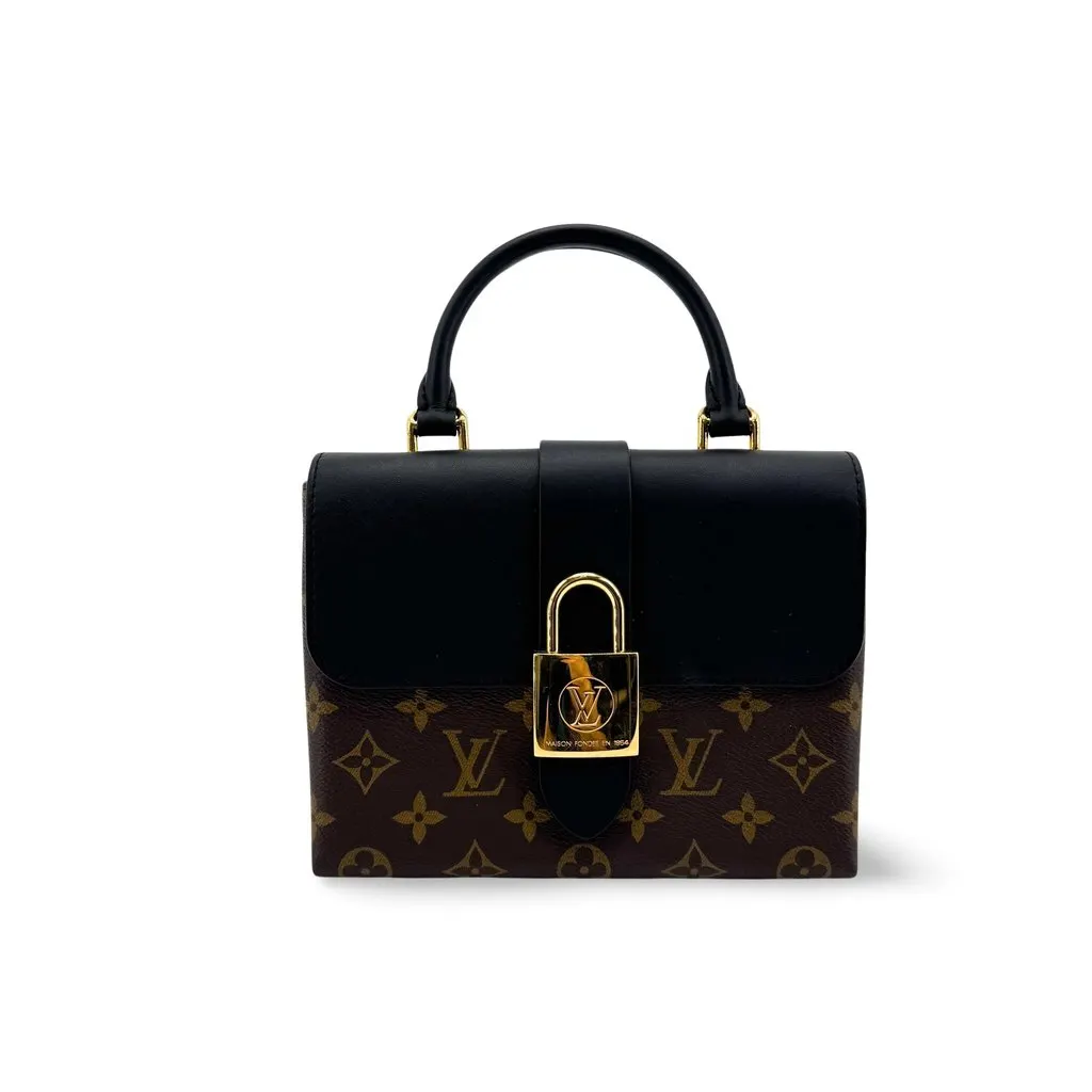 Louis Vuitton Monogram One Handle Flap Bag PM Black Black Canvas Very good - Front View