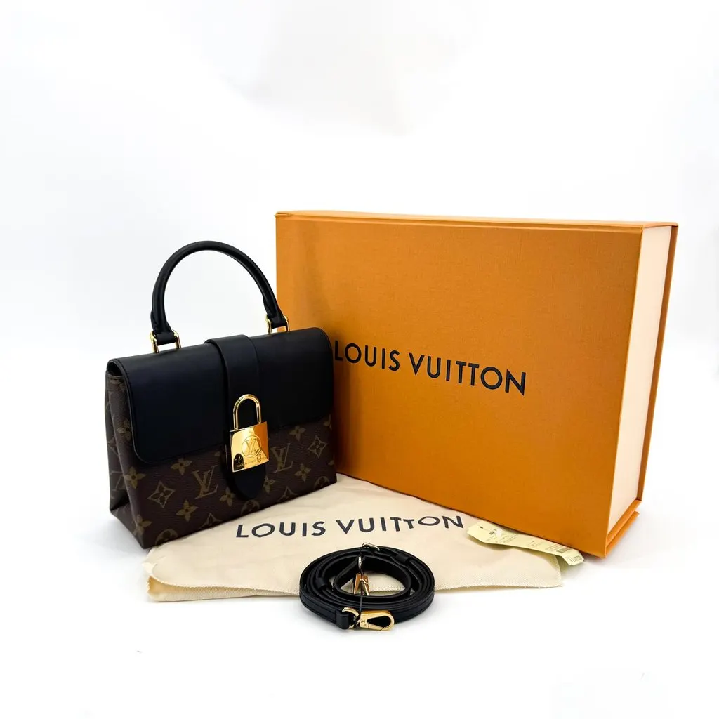 Louis Vuitton Monogram One Handle Flap Bag PM Black Black Canvas Very good - Back View