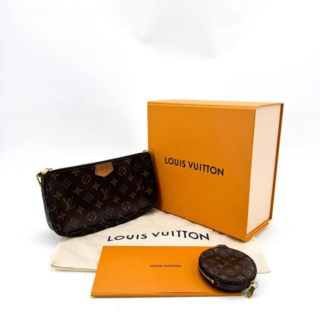 Louis Vuitton Monogram Pochette Accessoires Brown Canvas Good - Back View