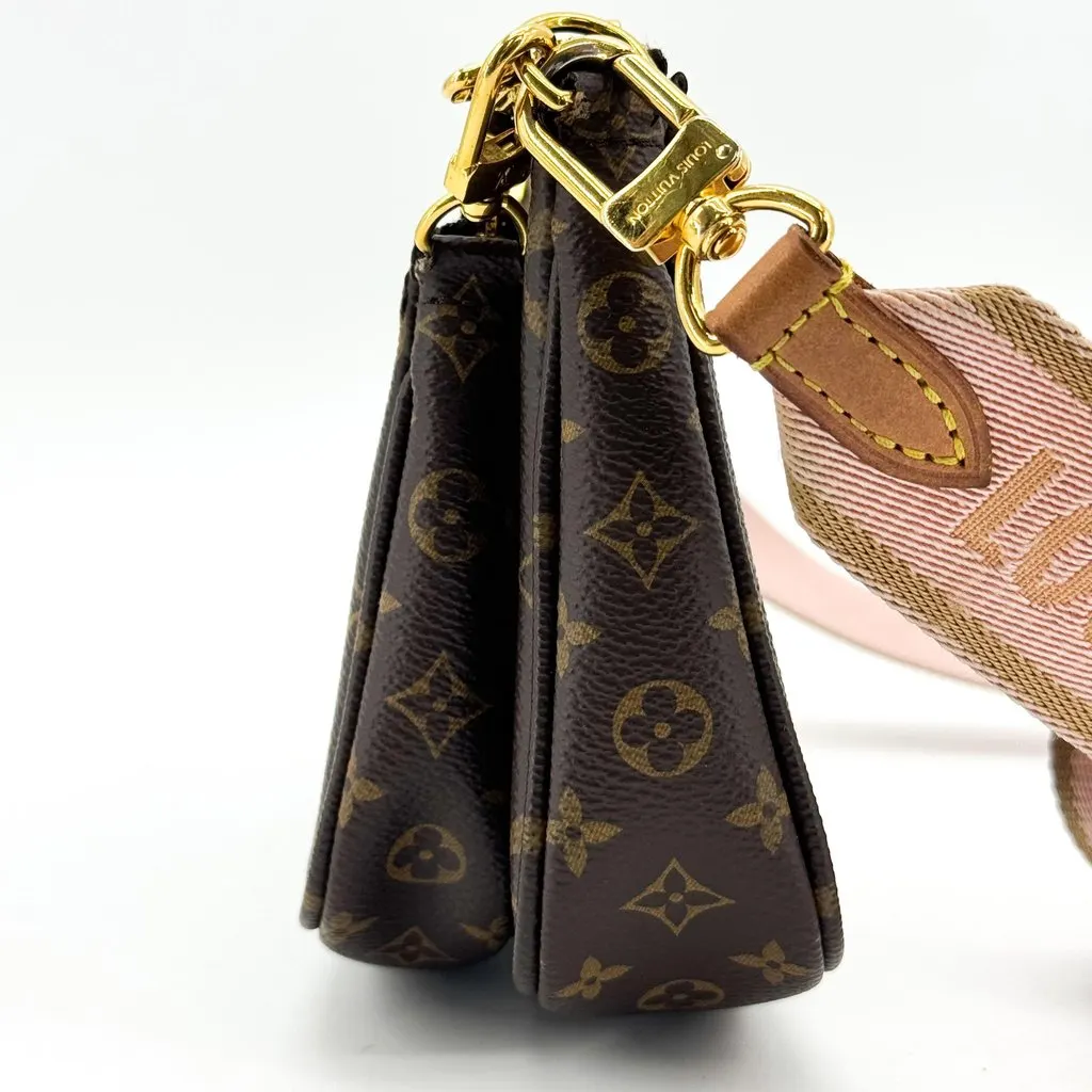 Louis Vuitton Monogram Pochette Accessoires Brown Canvas Good - Model View