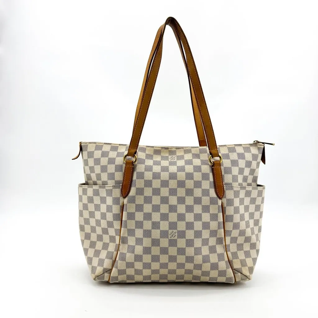 Louis Vuitton Damier Azur Totally MM Shoulder Bag Blue Canvas Good - Inside View