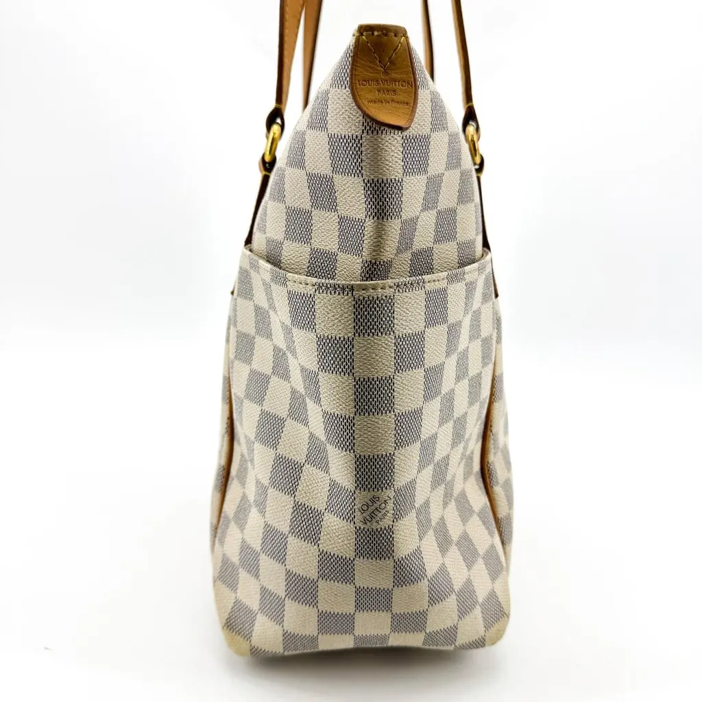 Louis Vuitton Damier Azur Totally MM Shoulder Bag Blue Canvas Good - Model View