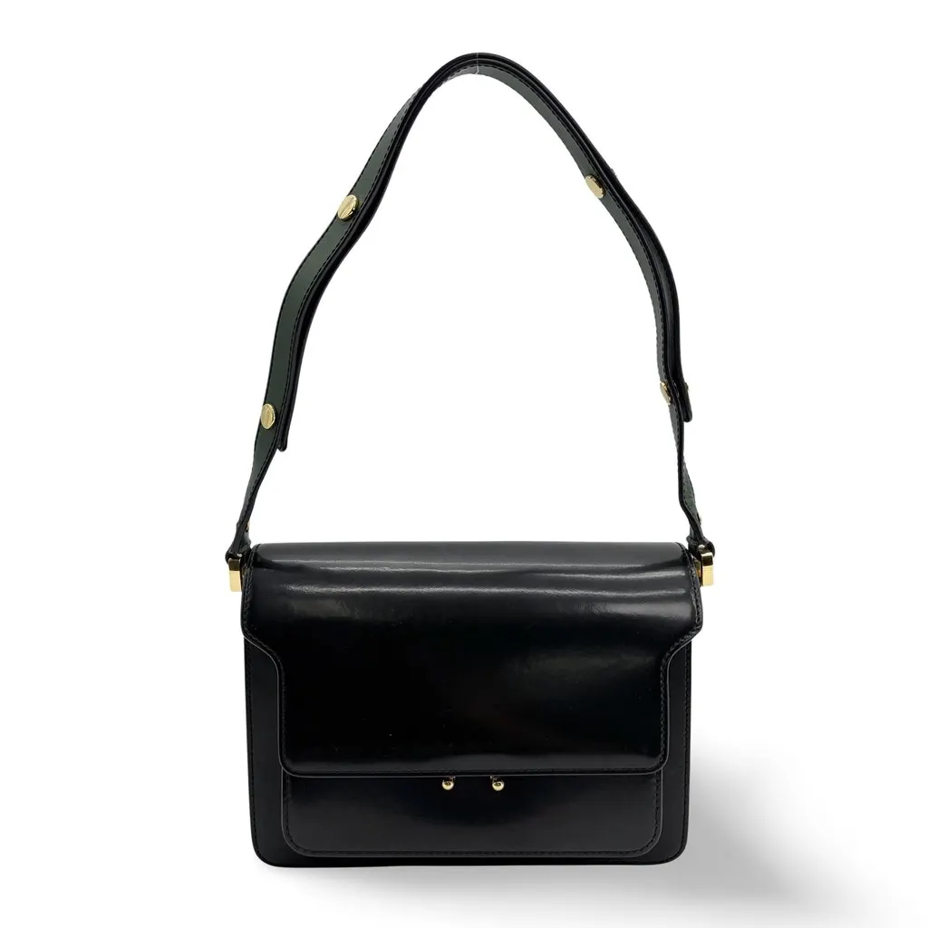 Marni Medium Trunk Bag Black Gold Hardware MultiColor Leather Very good - Front View