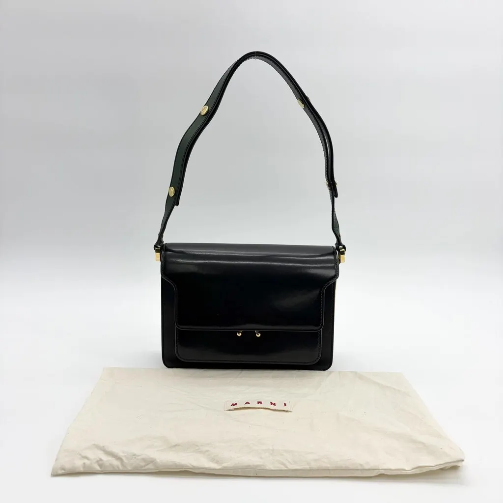 Marni Medium Trunk Bag Black Gold Hardware MultiColor Leather Very good - Back View