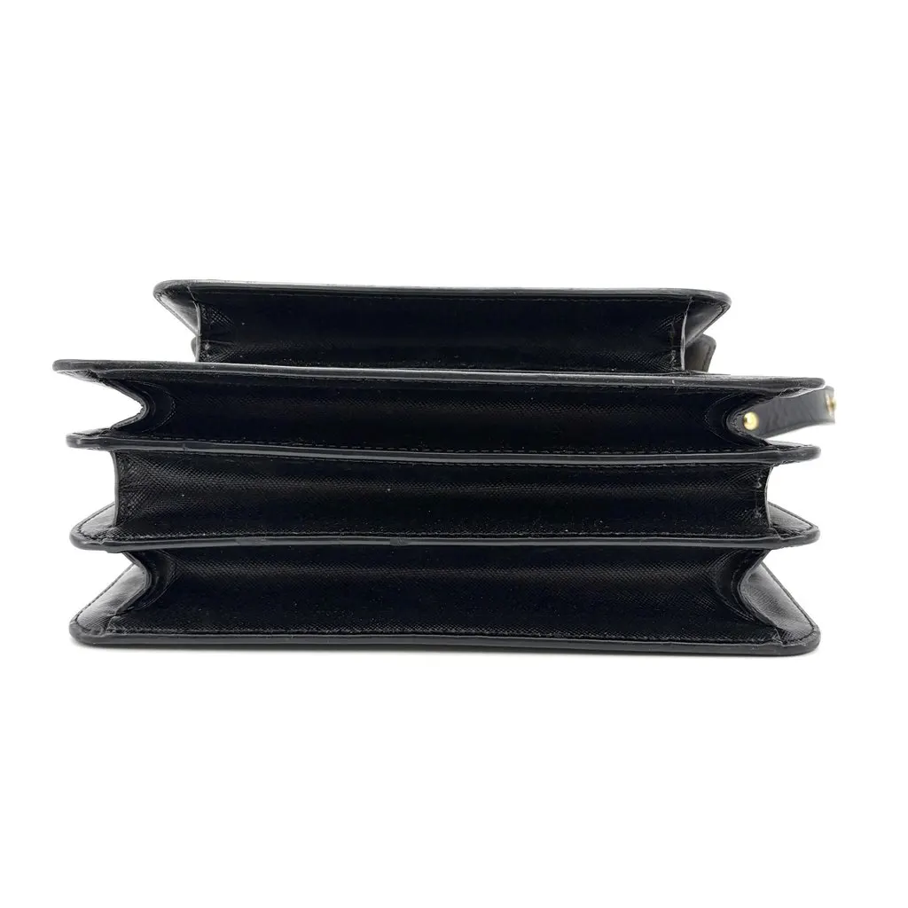 Marni Medium Trunk Bag Saffiano Black Black Leather Good - Box View