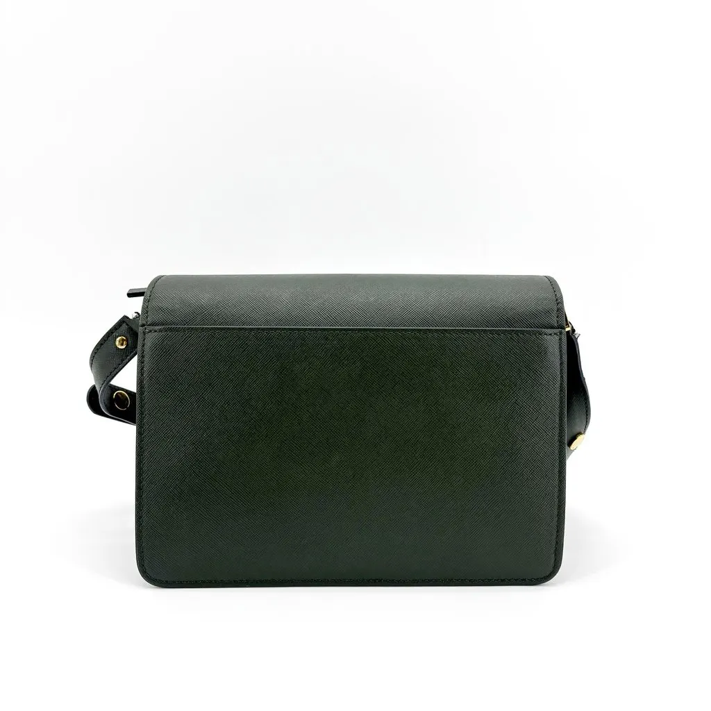 Marni Saffiano Trunk Bag Medium Deep Green Green Leather Good - Inside View