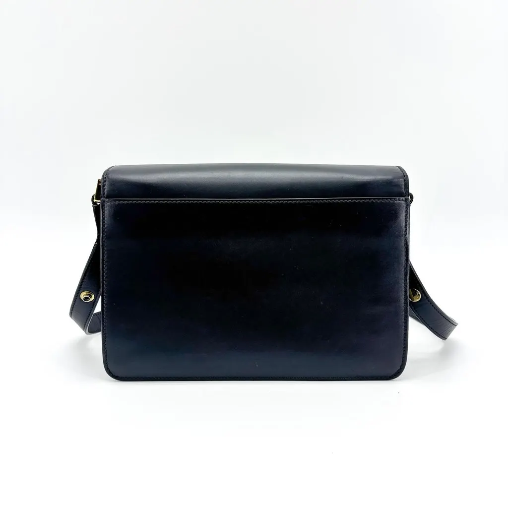 Marni Medium Trunk Shoulder Bag Navy Navy Leather Good - Inside View