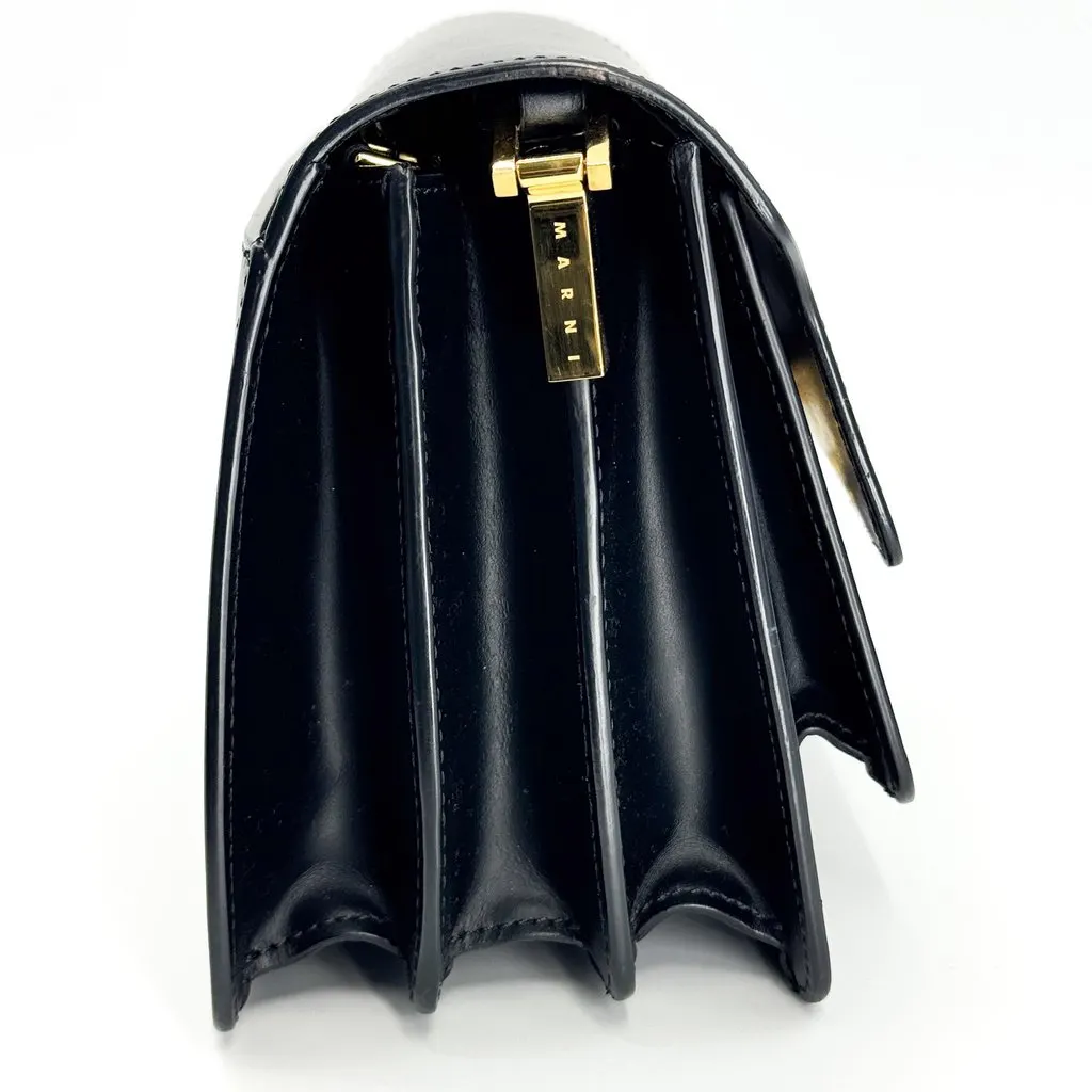 Marni Medium Trunk Shoulder Bag Black Black Leather Very good - Box View