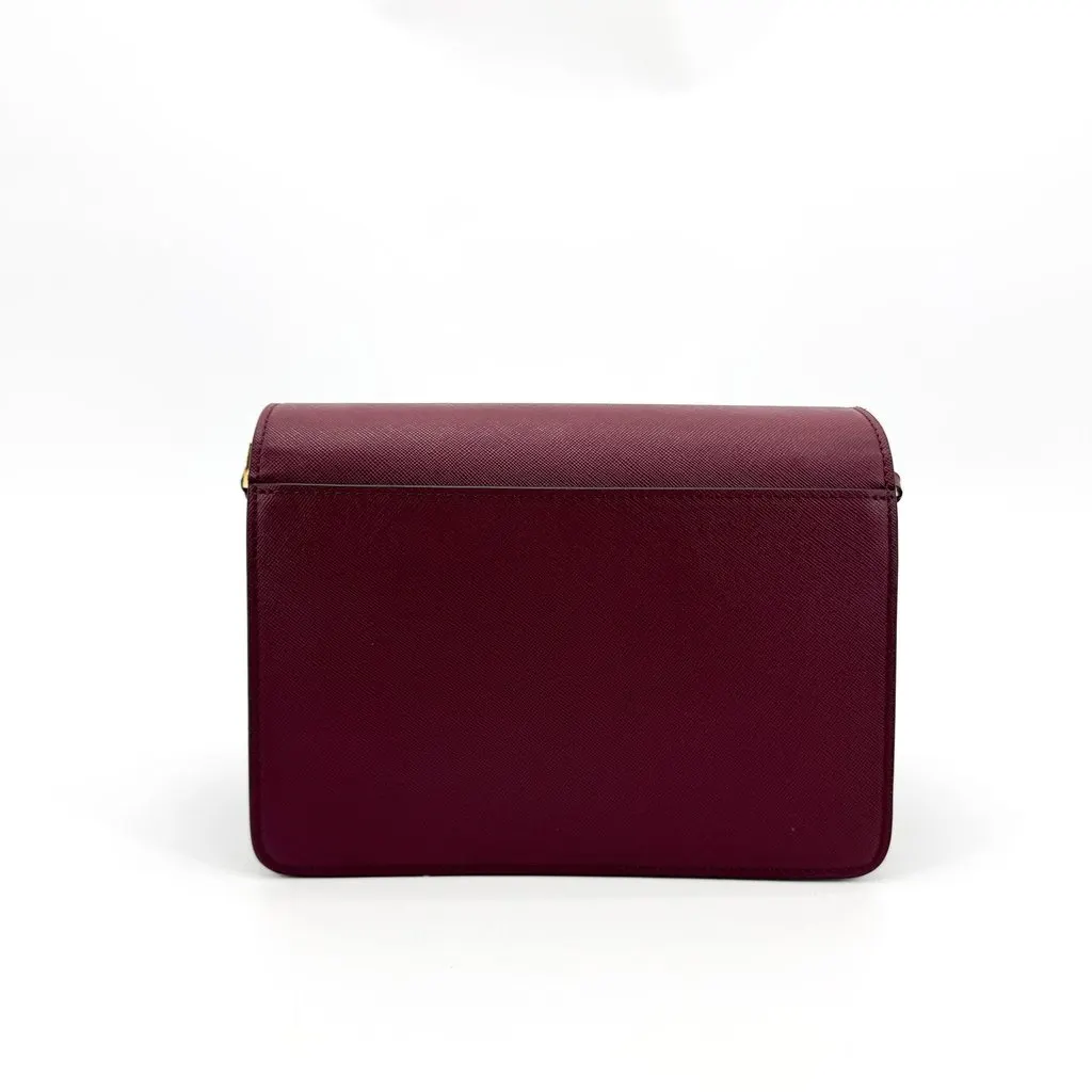 Marni Saffiano Medium Trunk Bag Burgundy Burgundy Leather Very good - Inside View