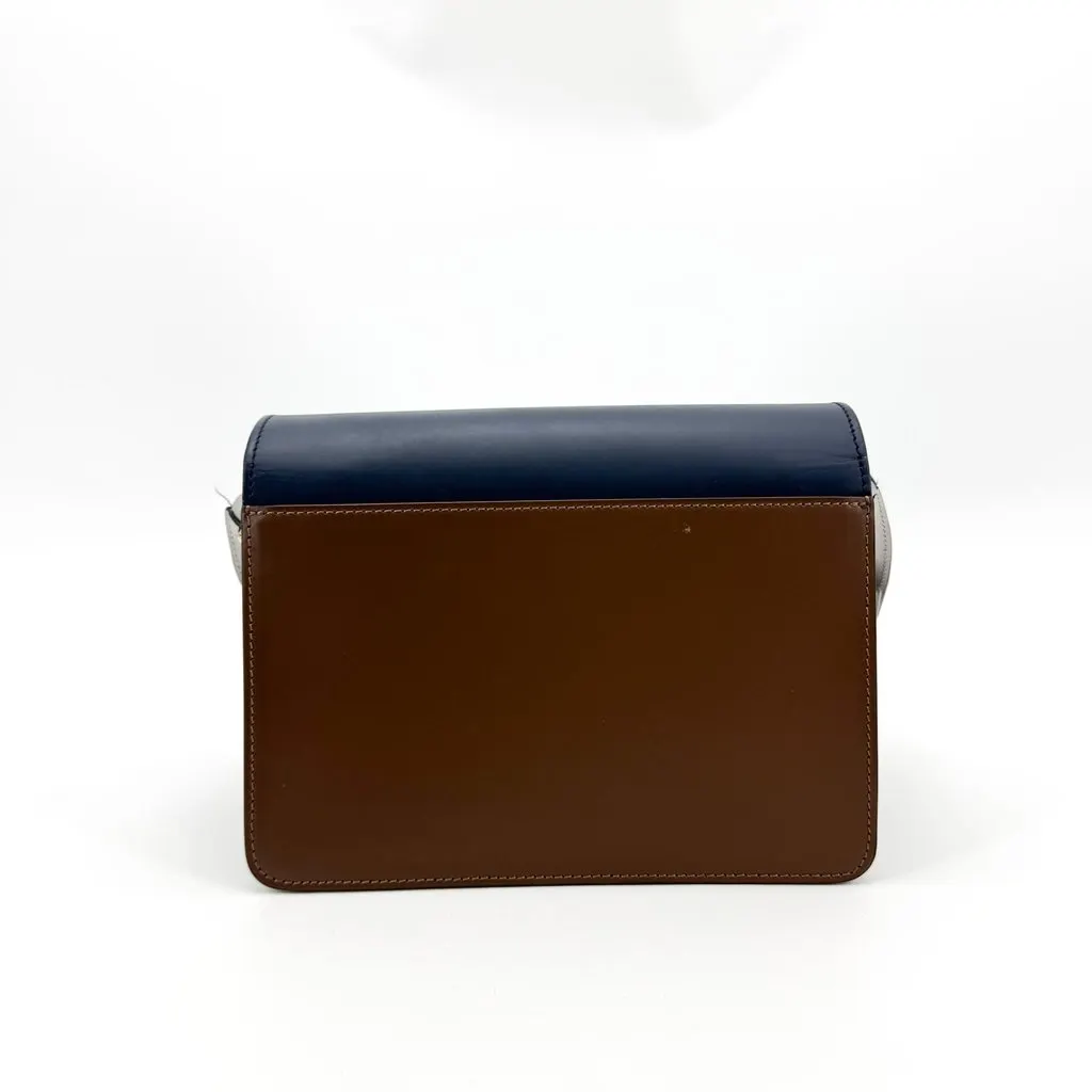 Marni Medium Trunk Shoulder Bag Navy Brown Brown Leather Good - Inside View