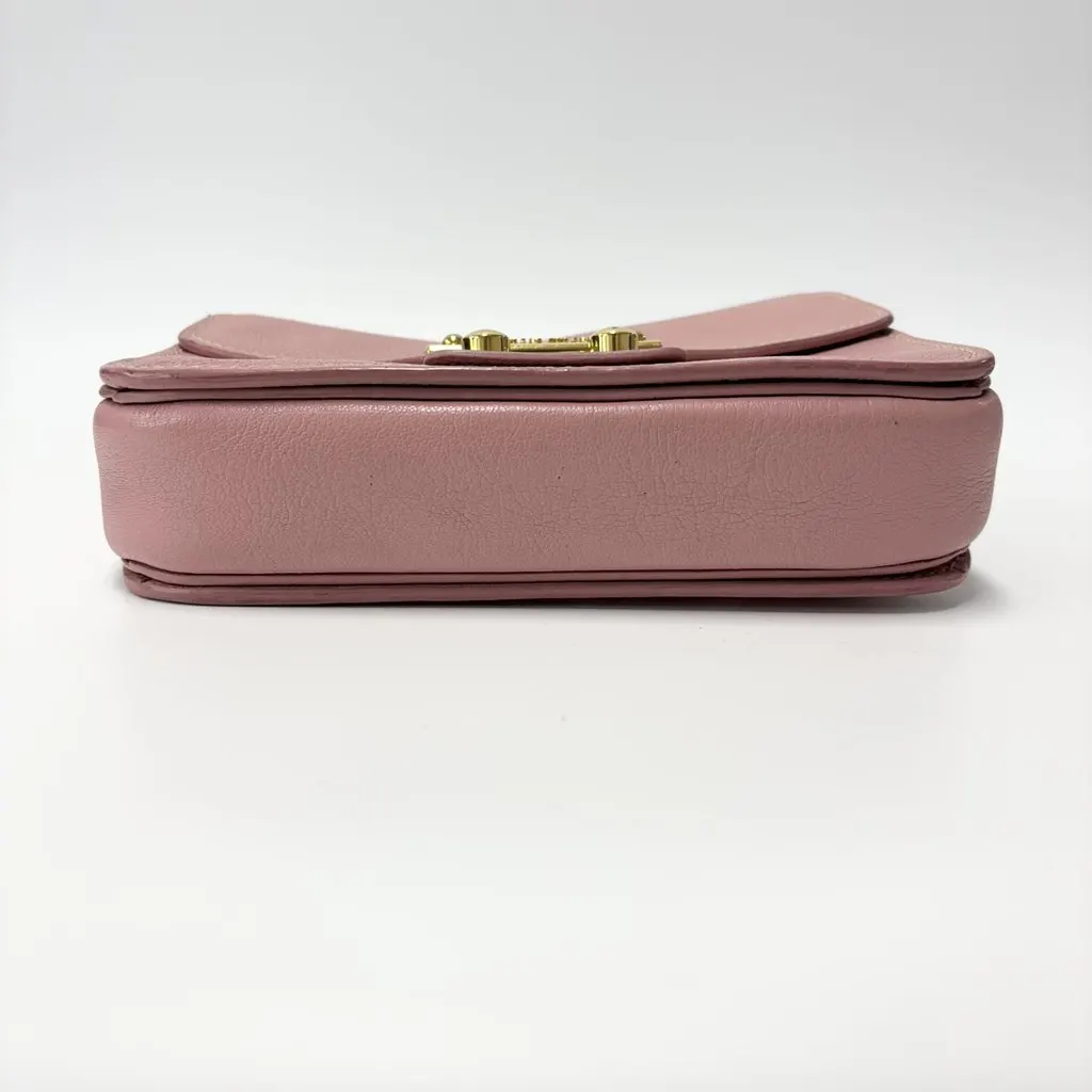 Miu Miu Madras Leather Crossbody Bag Pink Gold Leather Good - Box View